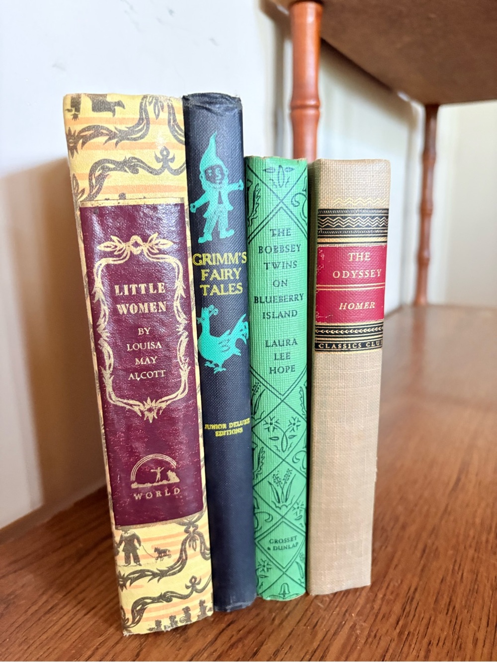 Vintage Decorative Book Set – Little Women, Grimm Fairy Tales